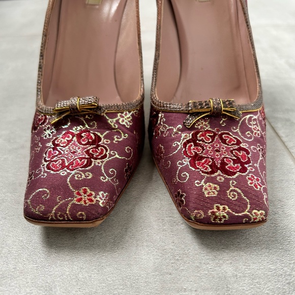PRADA Purple Brocade Heels - Picture 6 of 8